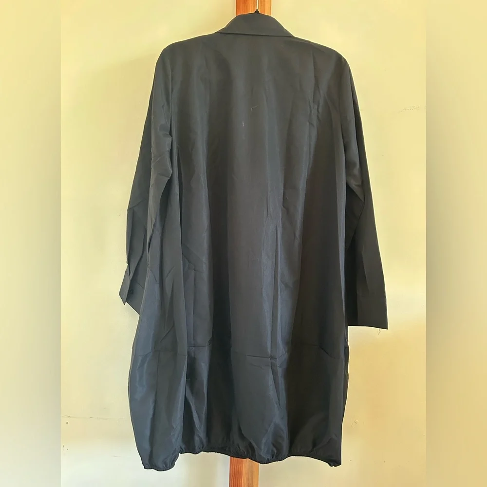 Casual Black Long Sleeve Balloon Hem Shirt Dress - Picture 6 of 6
